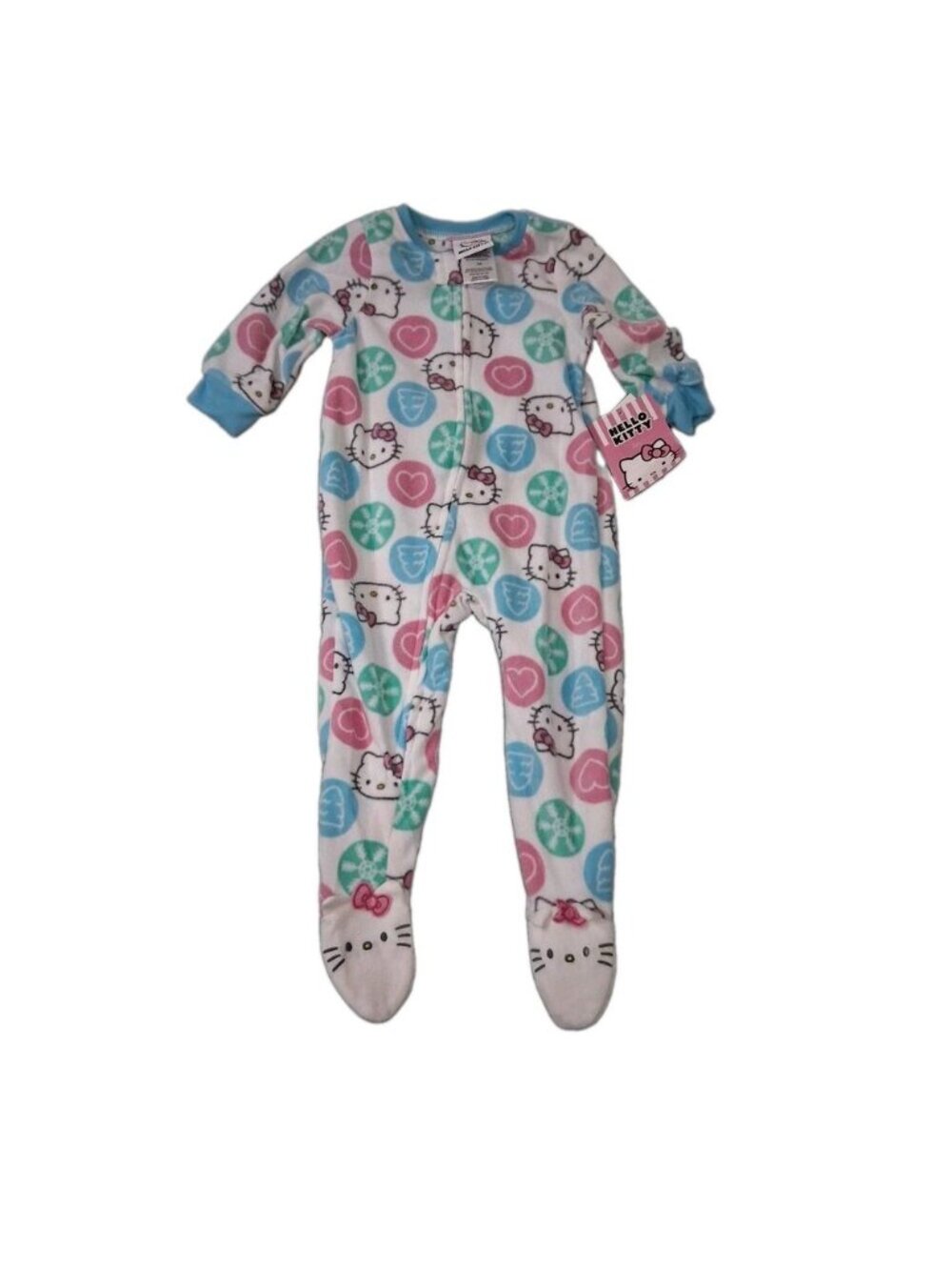 Hello Kitty Sleeper Size 12m Baby Toddler One Piece Footed Pajamas PJs Warm Soft